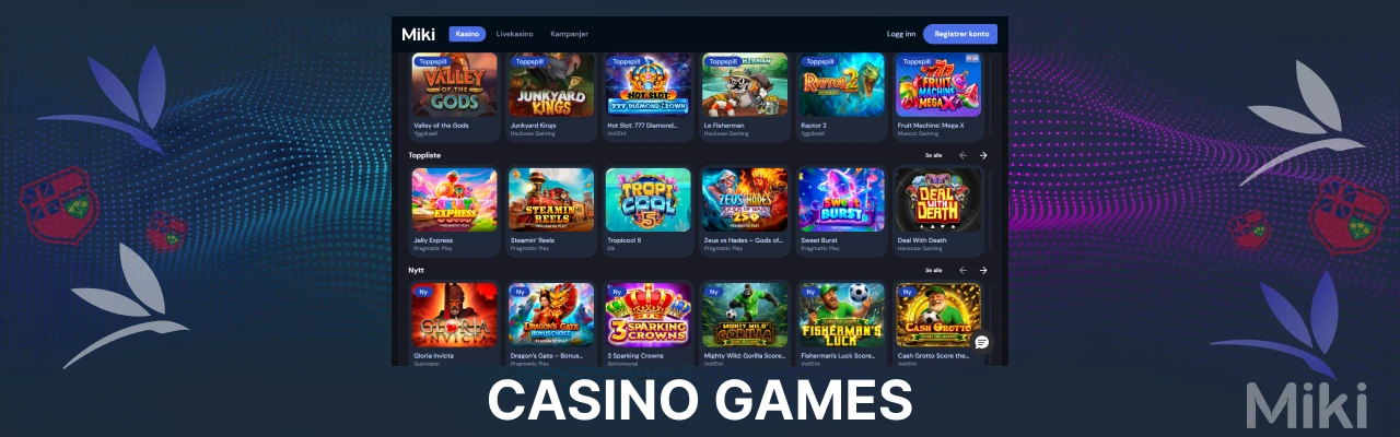 Miki casino games